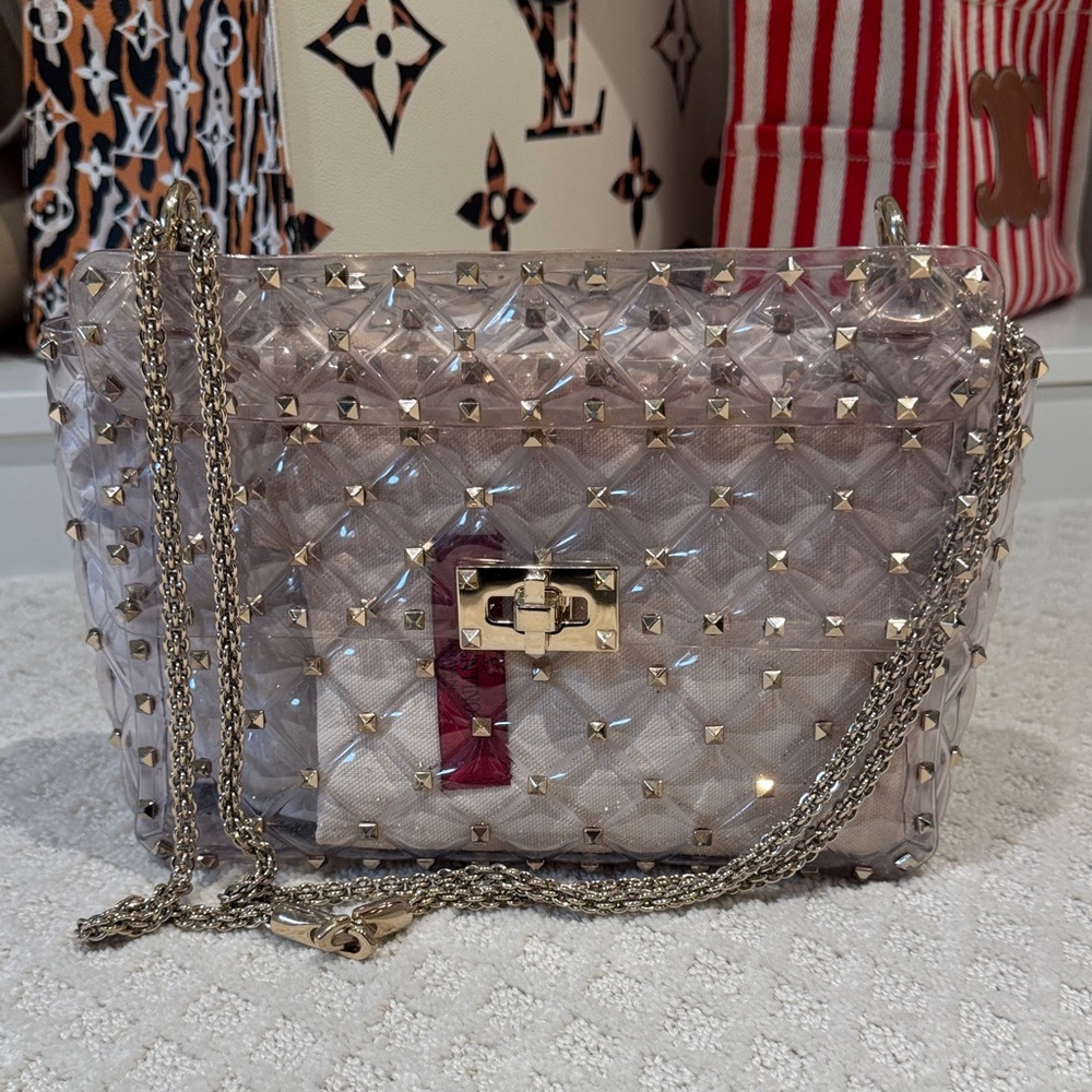 Authentic Valentino PVC Medium Rockstud Bag